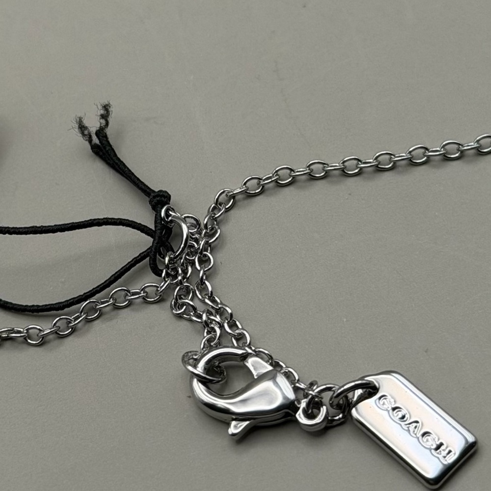 Coach Silver Necklace with Heart Pendant - Picture 4 of 4